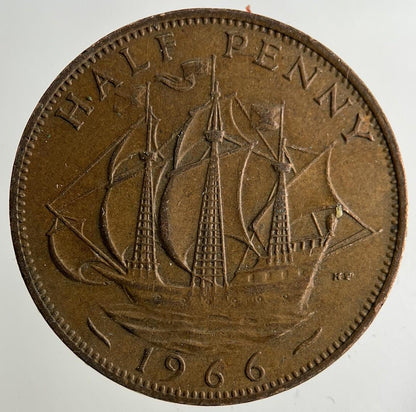 1966 Elizabeth II 2nd Half-Penny Coin | Fine Collectable Grade