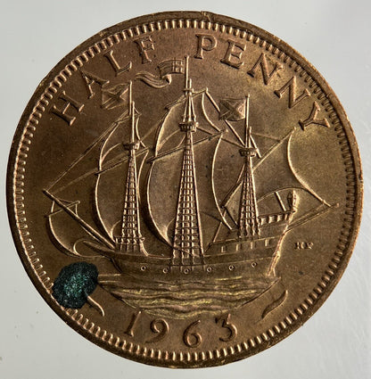 1963 Elizabeth II 2nd Half-Penny Coin | Very High Grade
