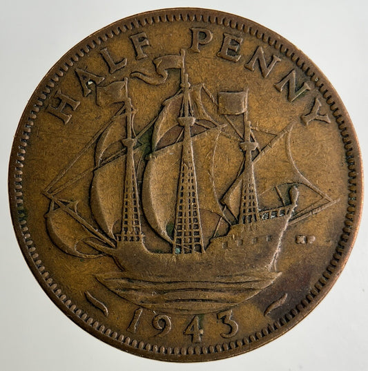 1943 George VI Half-Penny Coin | Collectable Grade