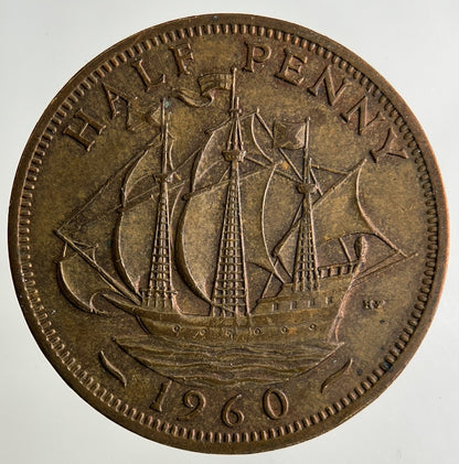 1960 Elizabeth II 2nd Half-Penny Coin | Fine Collectable Grade