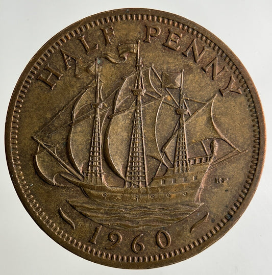 1960 Elizabeth II 2nd Half-Penny Coin | Fine Collectable Grade