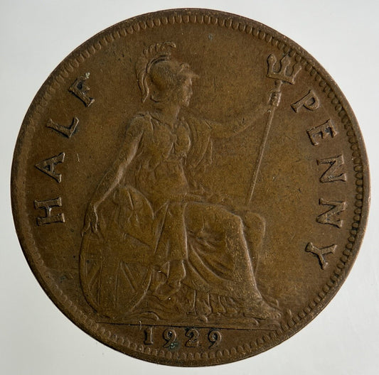 1929 George V Half-Penny Coin | Fine Collectable Grade