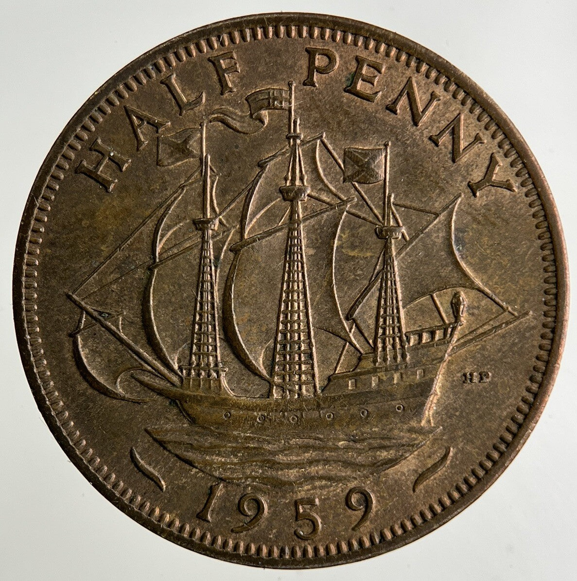 1959 Elizabeth II 2nd Half-Penny Coin | Fine Collectable Grade