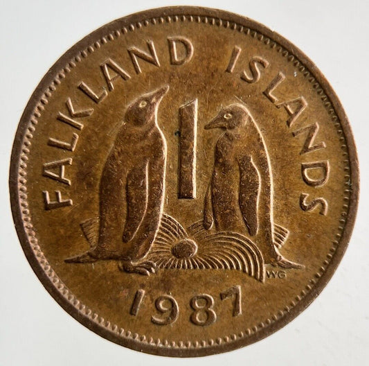 1987 Falkland Islands 1p One Penny Coin | Fine Collectable Grade