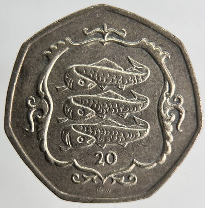 1986 Isle Of Man 20p Twenty 20 Pence Coin | Fine Collectable Grade