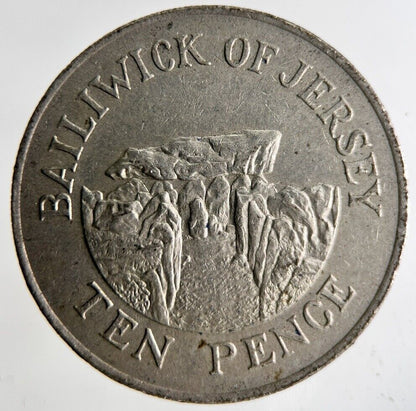 1987 Bailiwick Of Jersey 10p Ten 10 Pence Coin | Fine Collectable Grade