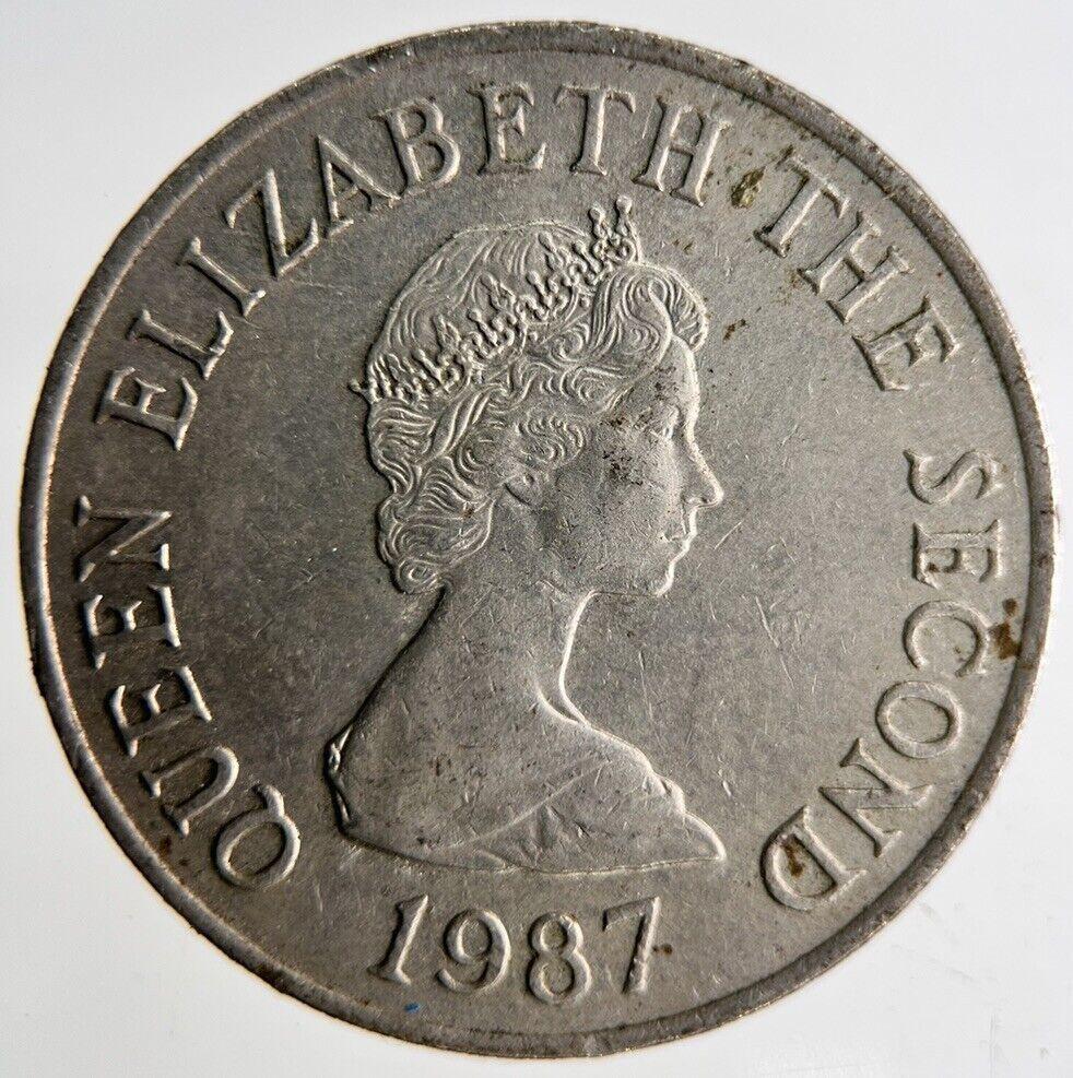 1987 Bailiwick Of Jersey 10p Ten 10 Pence Coin | Fine Collectable Grade