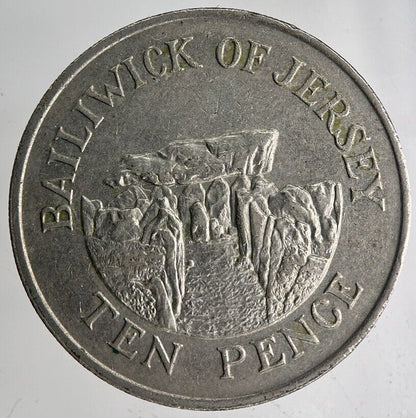1986 Jersey 10p Ten-Pence Coin | Fine Collectable Grade