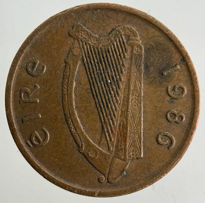 1986 Irish 1p One-Pence Coin | Fine Collectable Grade