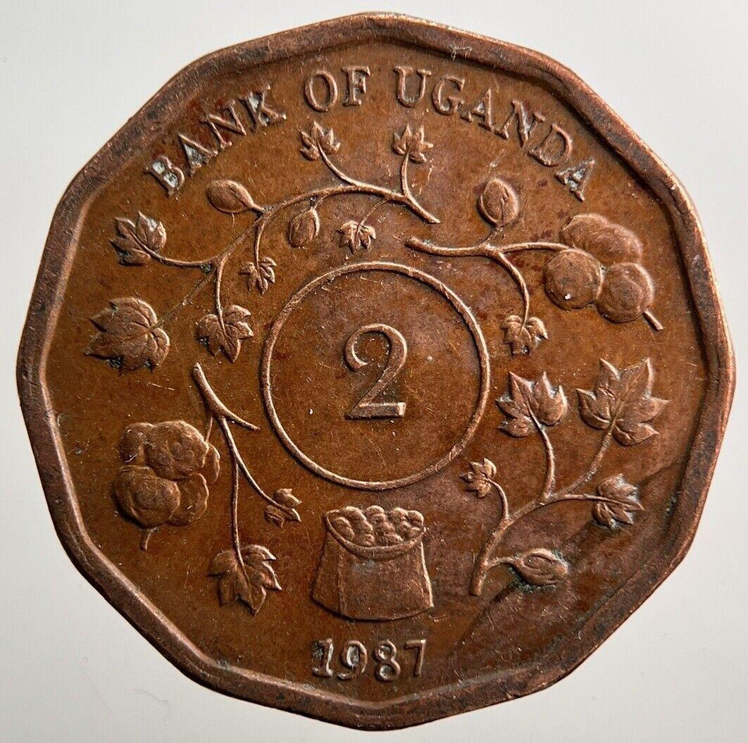 1987 Uganda Africa 2 Two Shillings Coin | Fine Collectable Grade | a3830