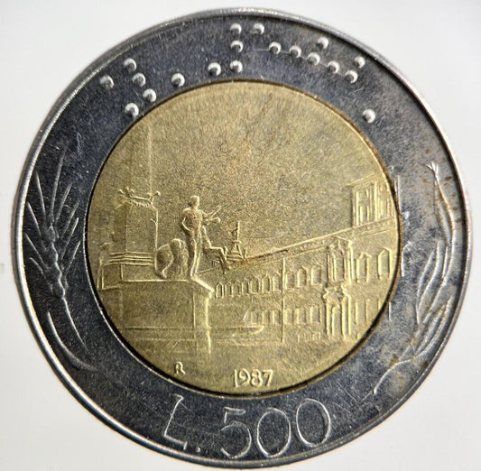 1987 Italy 500 Lira Coin | Fine Collectable Grade
