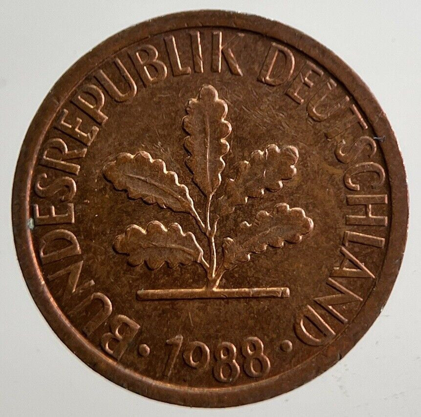 1988 Germany 1 Pfennig Coin | Very High Grade | a4954