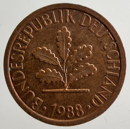 1988 Germany 1 Pfennig Coin | Very High Grade | a4954