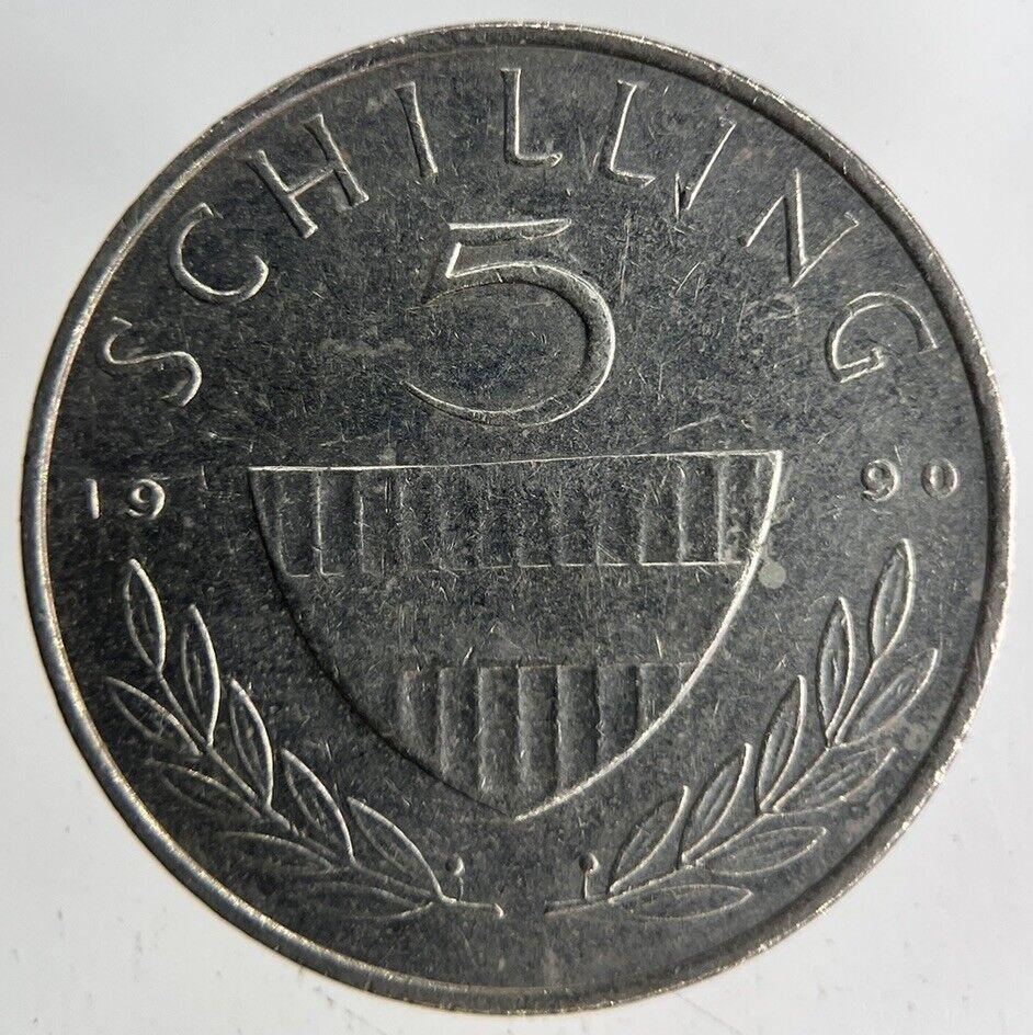 1990 Austria 5 Schilling Coin | Fine Collectable Grade
