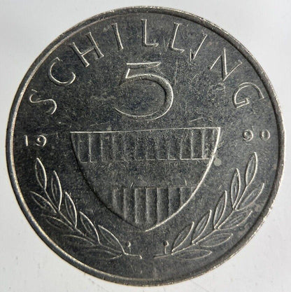 1990 Austria 5 Schilling Coin | Fine Collectable Grade