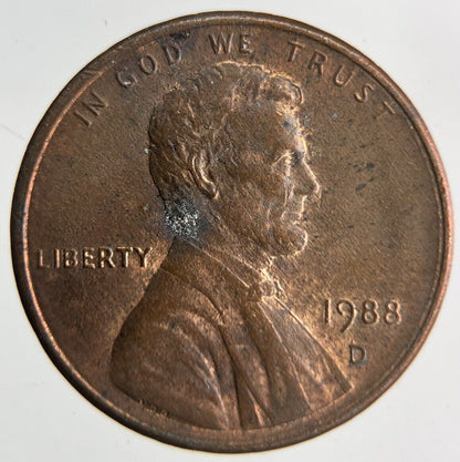 1988-D US USA One Cent Coin | Fine Collectable Grade