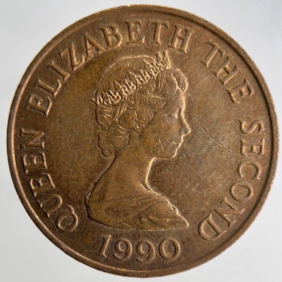 1990 Bailiwick Of Jersey 2p Two 2 Pence Coin | Fine Collectable Grade