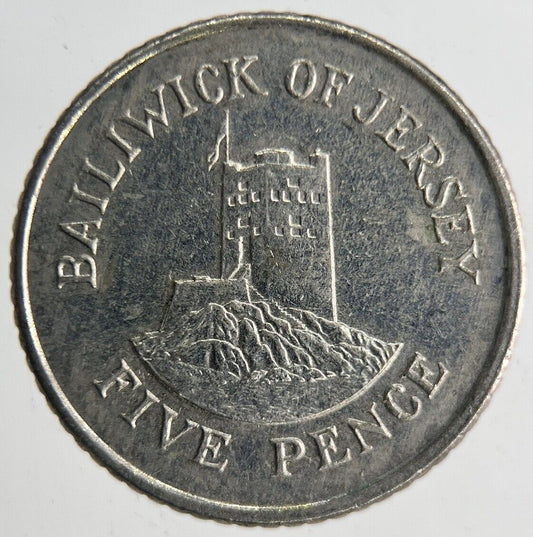 1990 Bailiwick Of Jersey 5p Five 5 Pence Coin | Fine Collectable Grade