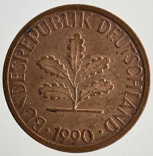 1990 Germany 1 Pfennig Coin | Very High Grade