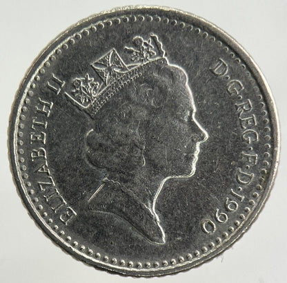1990 Elizabeth II 2nd 5p Five-Pence Coin | Fine Collectable Grade