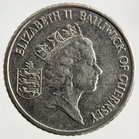 1990 Guernsey 5p Five-Pence Coin | Fine Collectable Grade