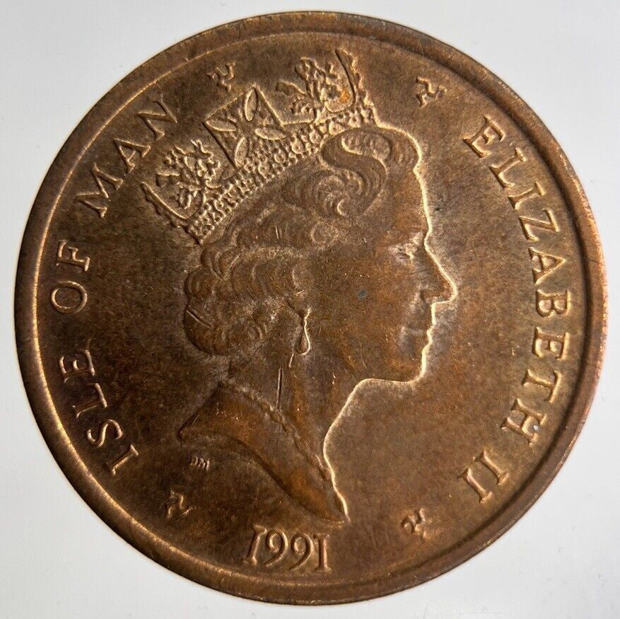 1991 Isle Of Man 2p Two 2 Pence Coin | Fine Collectable Grade