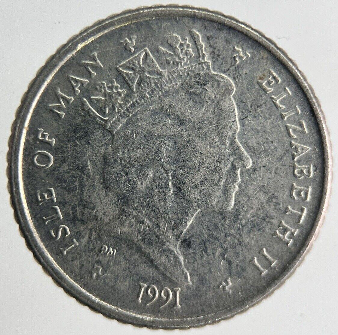 1991 Isle Of Man 5p Five 5 Pence Coin | Fine Collectable Grade