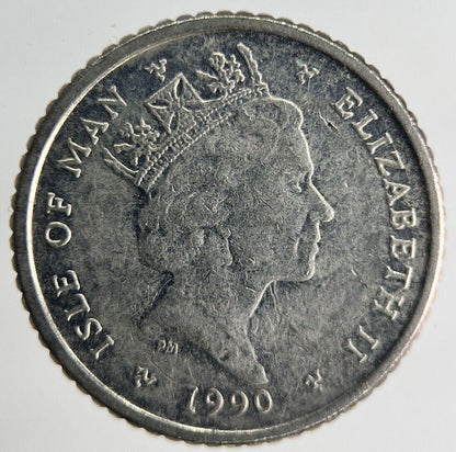 1990 Isle Of Man 5p Five 5 Pence Coin | Fine Collectable Grade