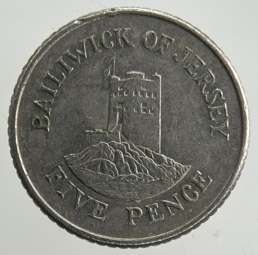 1990 Jersey 5p Five-Pence Coin | Fine Collectable Grade