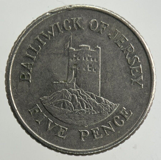1990 Jersey 5p Five-Pence Coin | Fine Collectable Grade