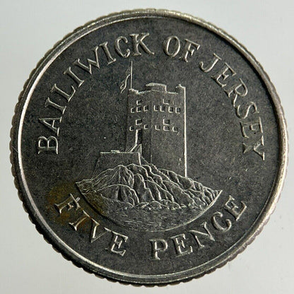 1990 Jersey 5p Five-Pence Coin | Fine Collectable Grade