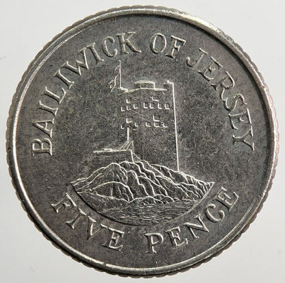 1990 Jersey 5p 5 Five-Pence Coin | Very High Grade | a4981