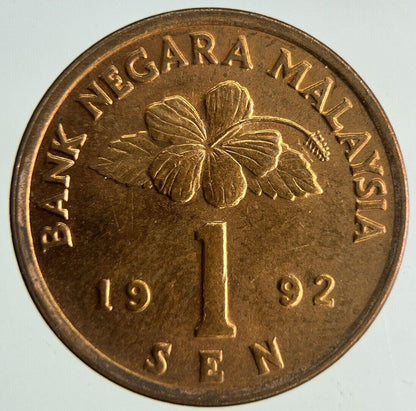 1992 Malaysia 1 Sen Coin | Fine Collectable Grade