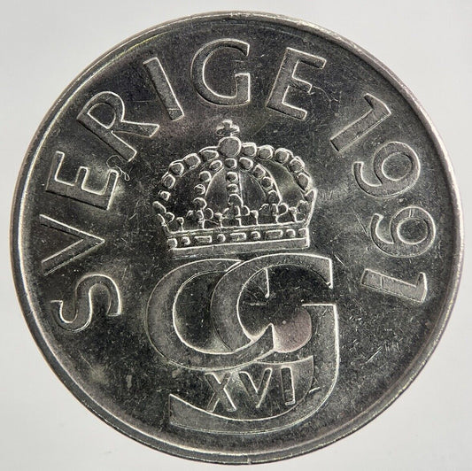 1991 Sweden 5 Kronor Coin | Very High Grade