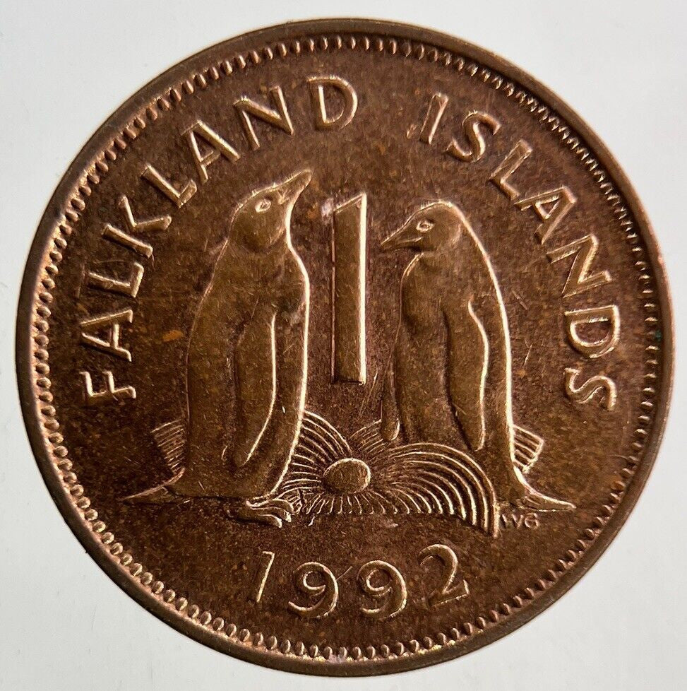 1992 Falkland Islands 1p One Penny Coin | Fine Collectable Grade