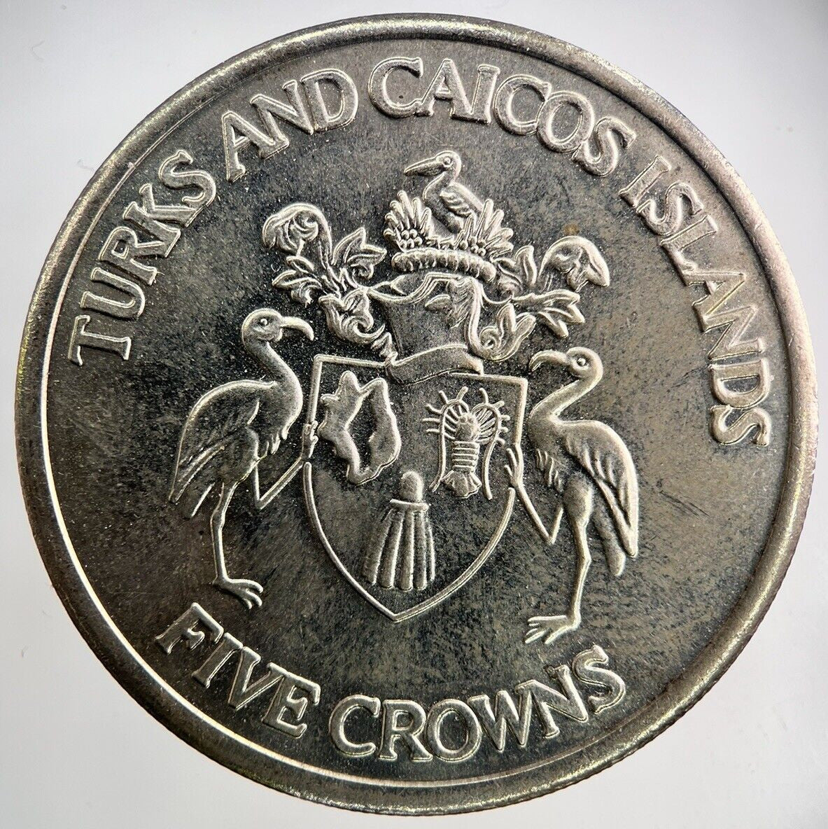 1992 Elizabeth II 2nd Turks & Caicos Islands 5 Crown Coin | Very High Grade