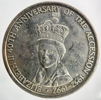 1992 Elizabeth II 2nd Turks & Caicos Islands 5 Crown Coin | Very High Grade