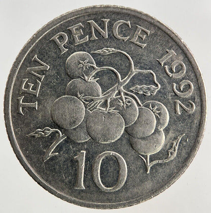 1992 Guernsey 10p Ten-Pence Coin | Fine Collectable Grade