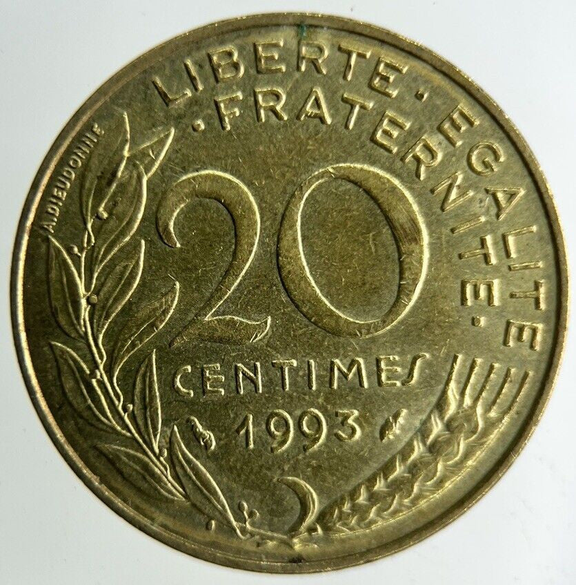 1993 France 20 Centimes Coin | Fine Collectable Grade