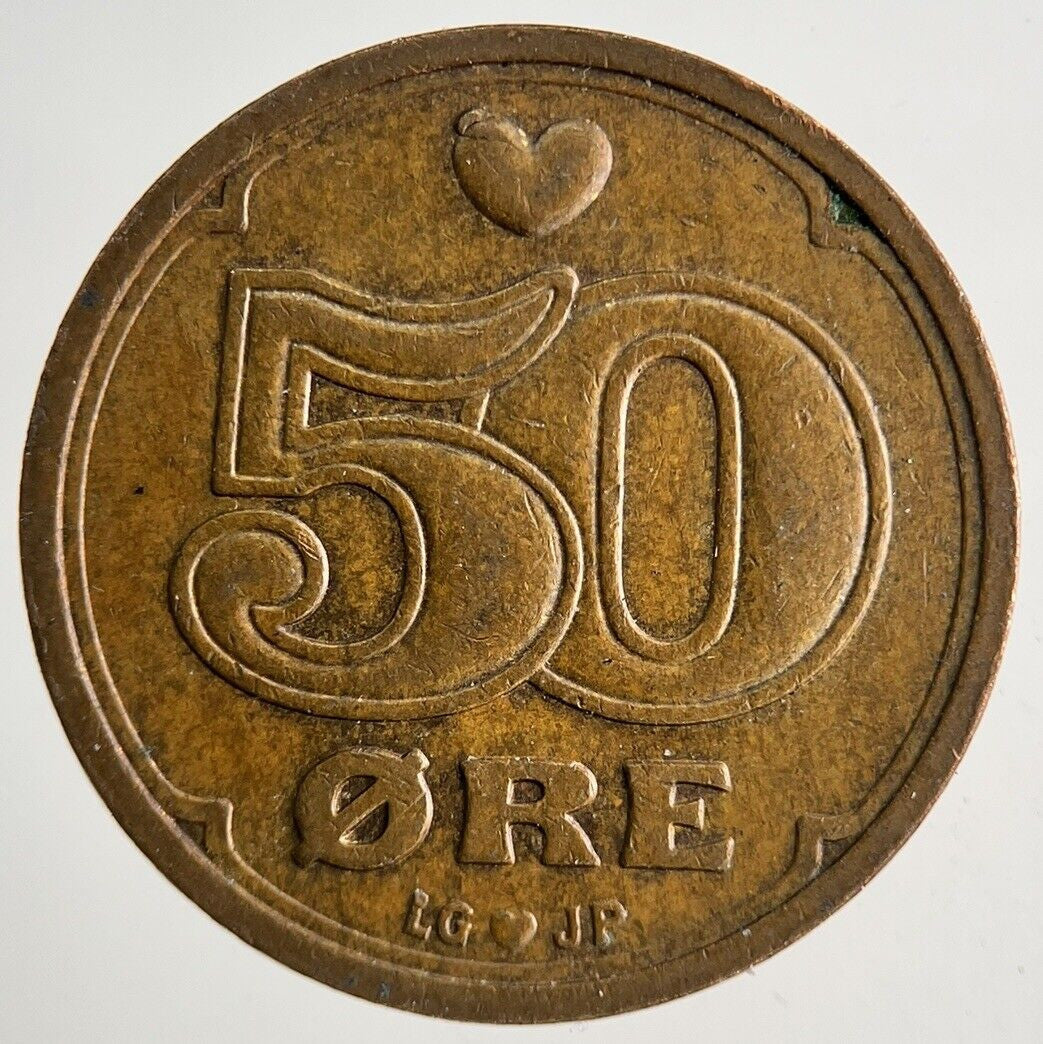 1993 Denmark 50 Ore Coin | Fine Collectable Grade