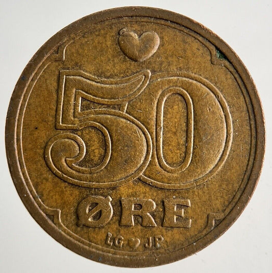 1993 Denmark 50 Ore Coin | Fine Collectable Grade