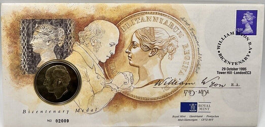 1995 Royal Mint William Wyon Bicentenary Medal Coin And Cover | a9151