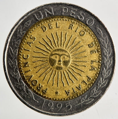 1995 Argentina Un 1 Peso Coin | Fine Collectable Grade