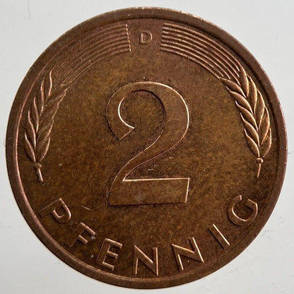 1995 Germany 2 Pfennig Coin | Very High Grade | a4952