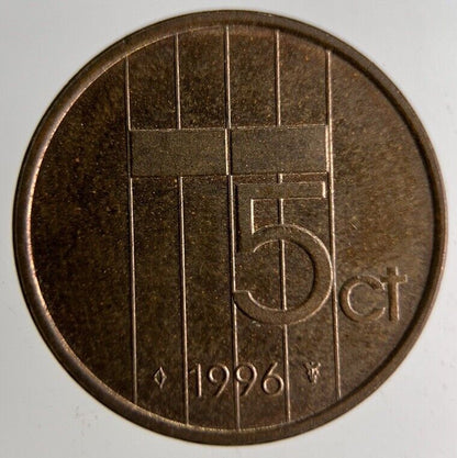 1996 Netherlands 5 Cents Coin | Fine Collectable Grade