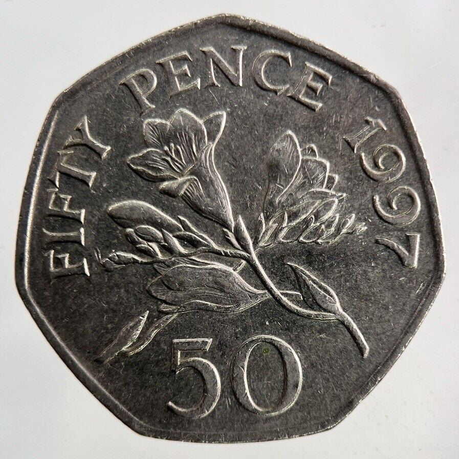 1997 Guernsey 50p Fifty-Pence Coin | Fine Collectable Grade