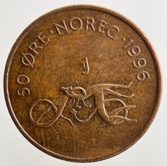 1996 Norway 50 Ore Coin | Fine Collectable Grade