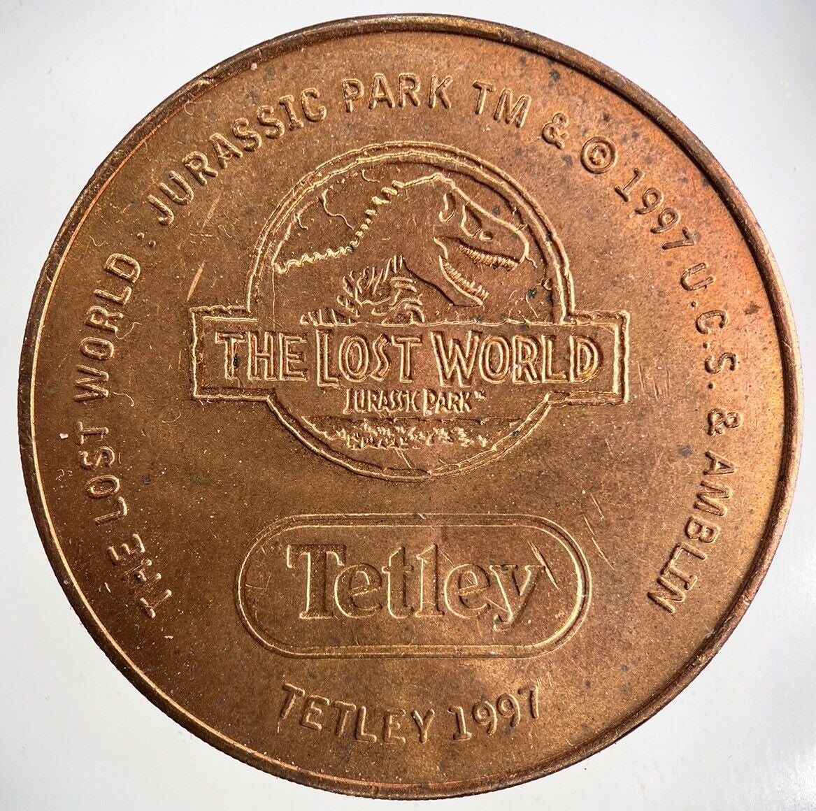 1997 Tetley Tea Jurassic Park Pteranodon Coin | Very High Grade