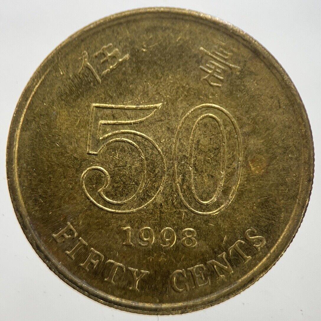 1998 Hong Kong 50 Fifty Cents Coin | Fine Collectable Grade | a7292