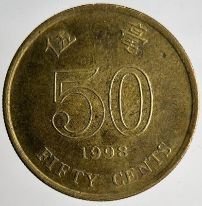 1998 Hong Kong 50 Cents Coin | Fine Collectable Grade